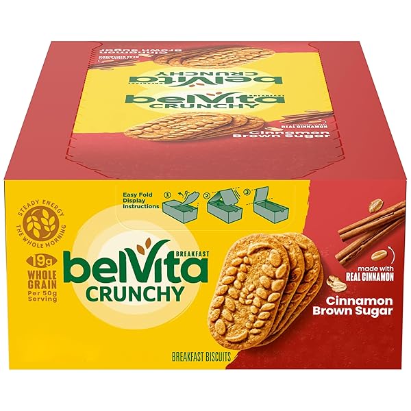 BELVITA CINNAMON BROWN SUGAR BREAKFAST BISCUITS, 8 PACKS (4 BISCUITS PER PACK)