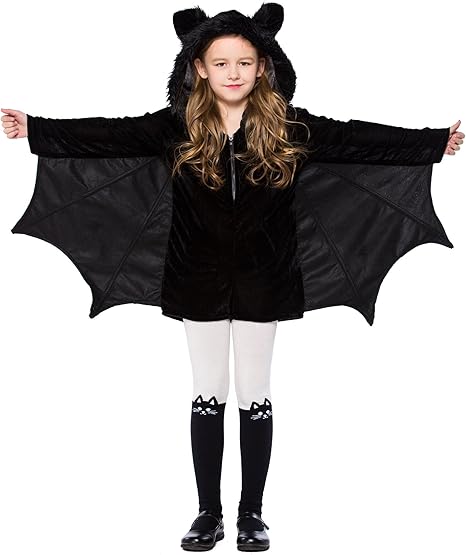 Amazon Gieadun キッズコスチューム 親子ペア 家族 魔女 ハロウィン衣装 コウモリ コスチュー 羽付き ホラー なりきり変身 M キッズコスチューム ホビー