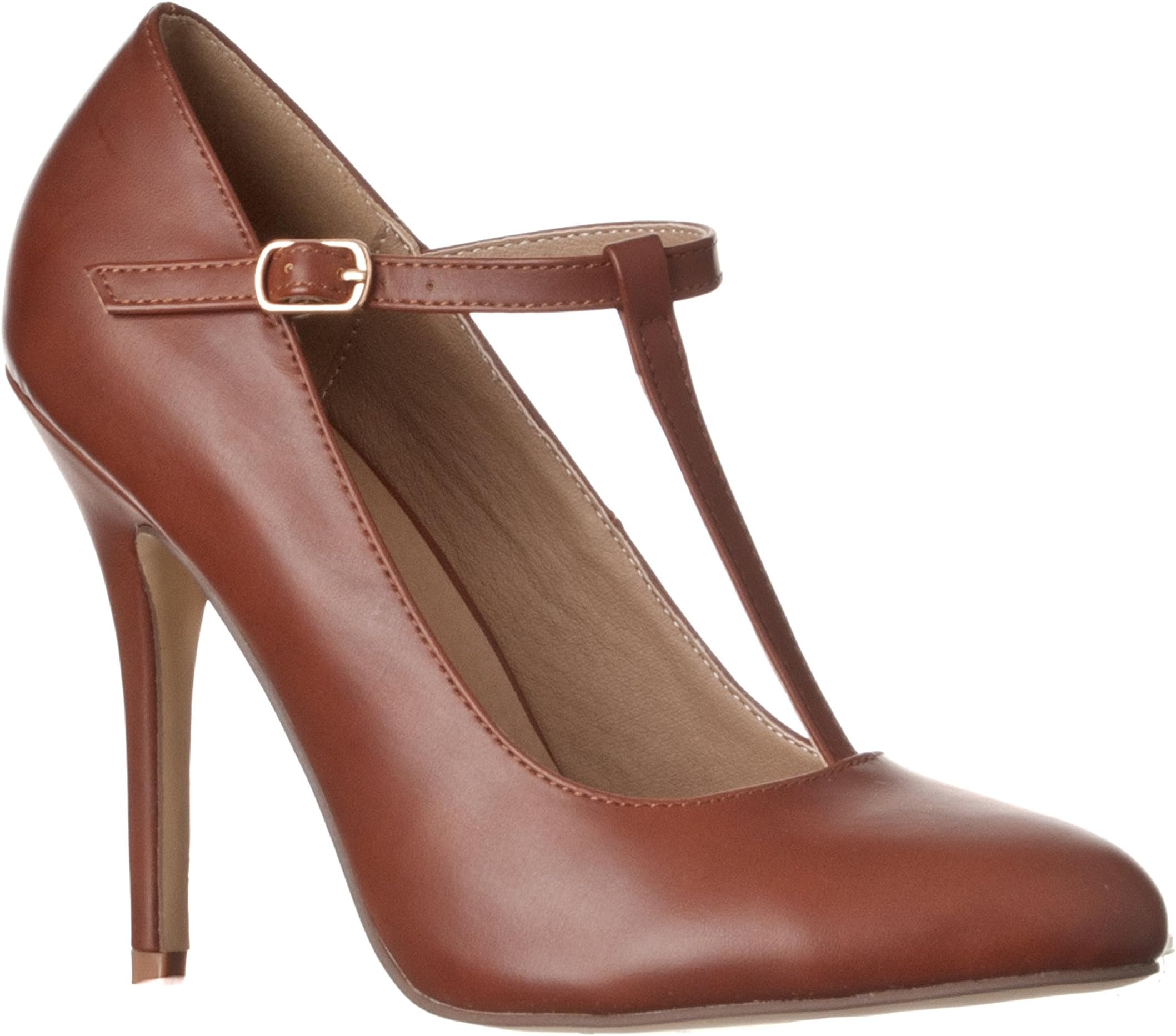 Riverberry Women's Sadie Round Toe T-Strap High Heel Pumps