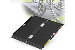 Support Way 2FT Portable Wheelchair Ramp with Quick-Lock, Black Seamless Non-Slip Aluminum Folding Handicap Ramp,Threshold Ramp for Doorways, Wheel Chair Ramp for Home Steps, Loading Dock Plates