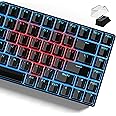 Womier Keycaps - Crystal Jelly Keycaps 60 65 75 100 Percent, Shine Through Key caps Set, Custom 130 Keys OEM Profile for 61/68/84/87/98/100 Cherry Gateron MX Mechanical (Black)