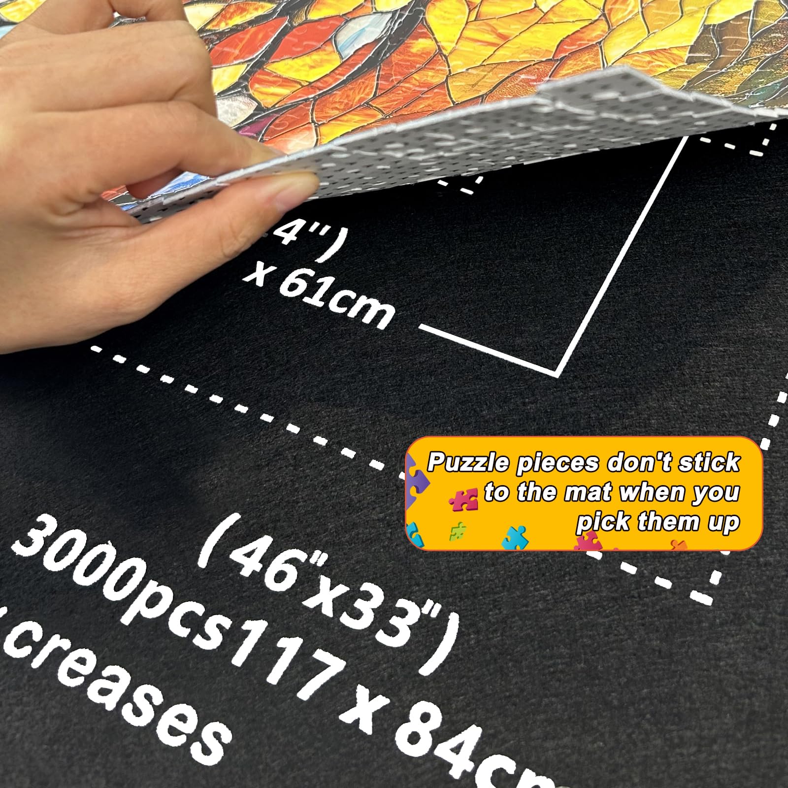 Napzy Puzzle Mat-Jigsaw Puzzles Matt Roll Up to 3000pcs Roll-up Puzzled Board Puzzling Organizers and Storage with 8PCS Jigsaws Sorting Trays, Drawstring Storages Bag Jigsawn Keeper Saver