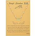 TGOLM Angel Number Necklace 18k Gold Plated Stainless Steel Faux Pearl Choker Chain Gift for Women Girl 16"
