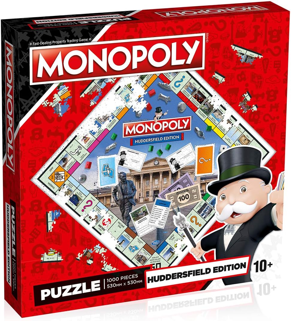 Winning Moves Huddersfield Monopoly 1000 Piece Jigsaw Puzzle Game, inspired by the Huddersfield Monoply board game
