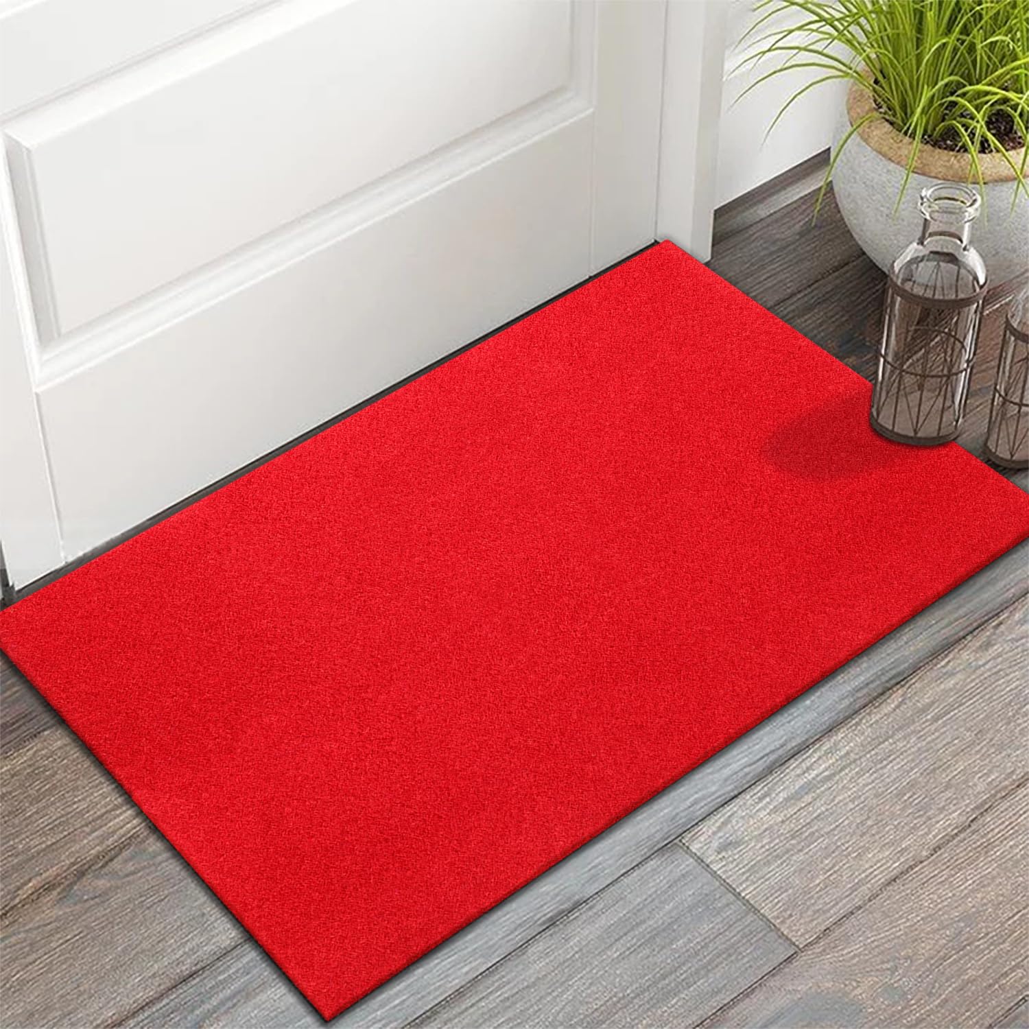 AAZZKANG Red Door Mat Set of 2 Non Slip Durable Multi-Purpose Outdoor Indoor Mat Large 36"x24" Ultra Absorb Mud Easy to Clean Entry Doormat for Inside,Outside,Patio,High Traffic Areas - Image 2