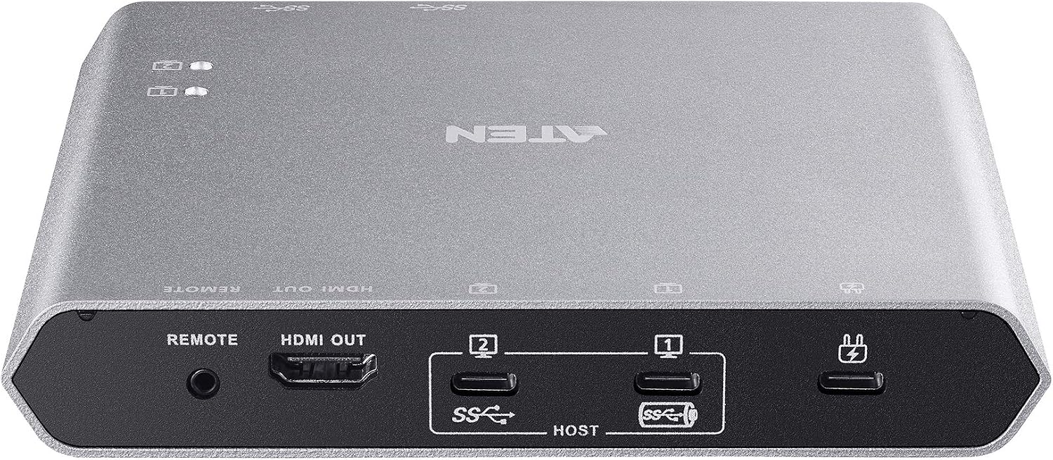 USB-C Gen 1 2 Port Dock Switch with Power Pass-Through US3310 ATEN, supports 4K 3840 x 2160@30Hz - Image 4