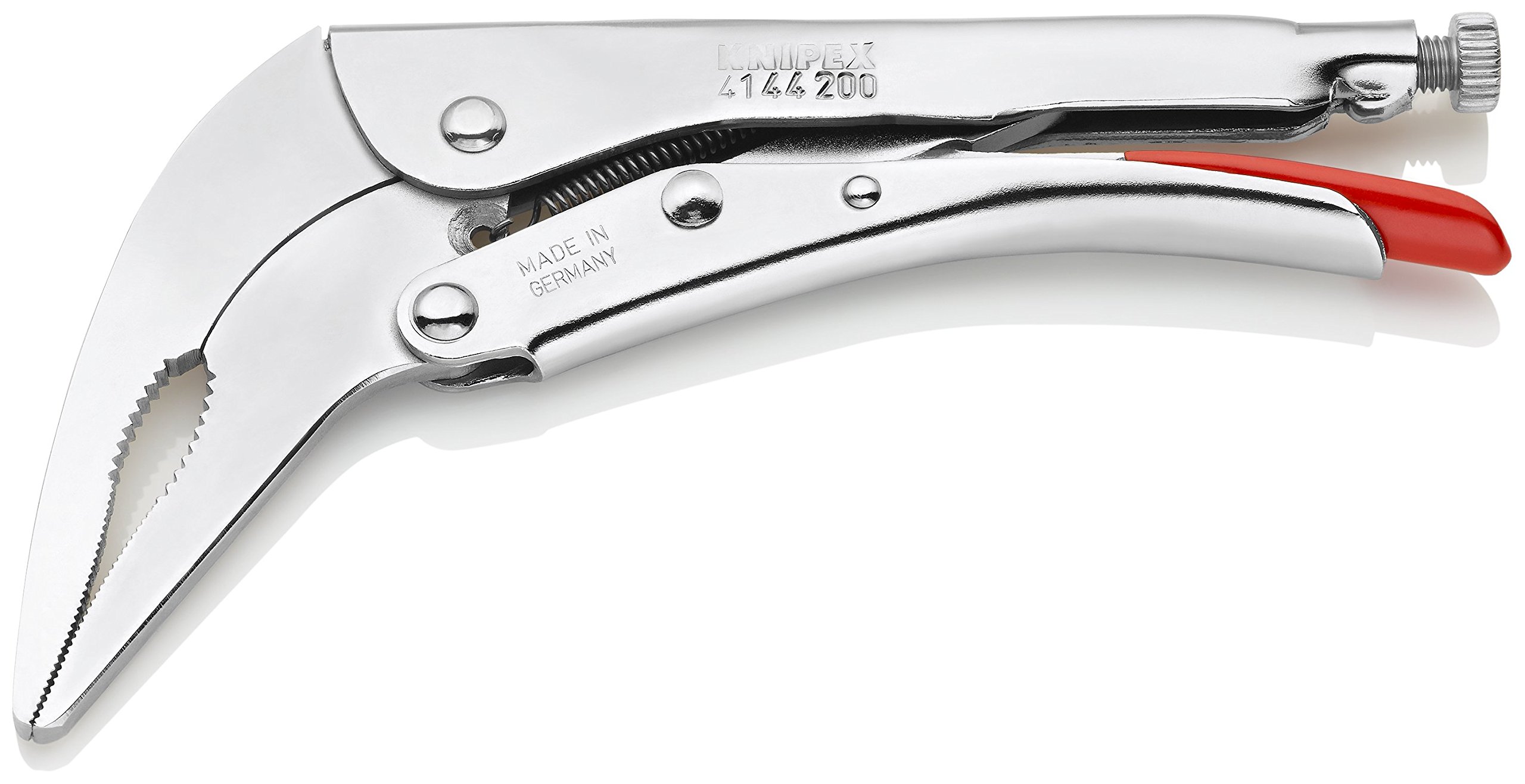 Knipex Tools 41 44 200 8" Angled Long Nose Locking Grip Pliers,