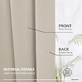 Deconovo Thermal Blackout Curtains 90x90 Pencil Pleat Light Beige 2 Panels view 7