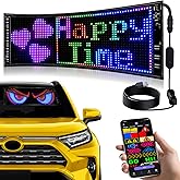Double Row Programmable LED Signs | Flexible Light Sign for Car | Supports Single and Scrolling Display | Bluetooth APP Control | for Store/Bar/Car