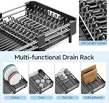 KINGRACK Extendable Dish Drainer Rack Stainless Steel Black view 3