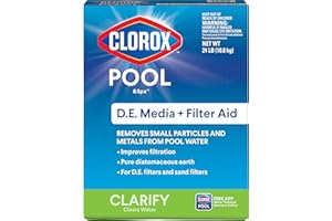 CLOROX POOL & SPA CLOROX POOL&Spa D.E. Media + Filter Aid, Removes Small Particles and Metals from Pool Water, 24 LB