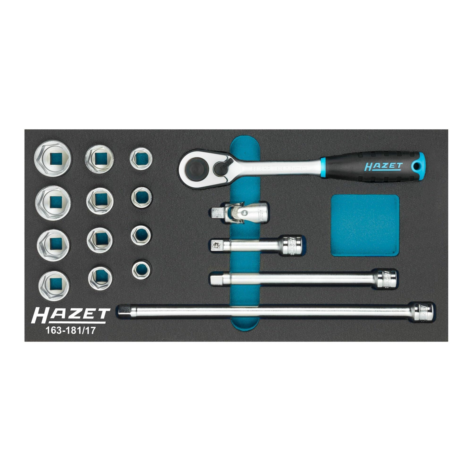 Hazet 163-181/17 Tool Set in Safety-Insert-System