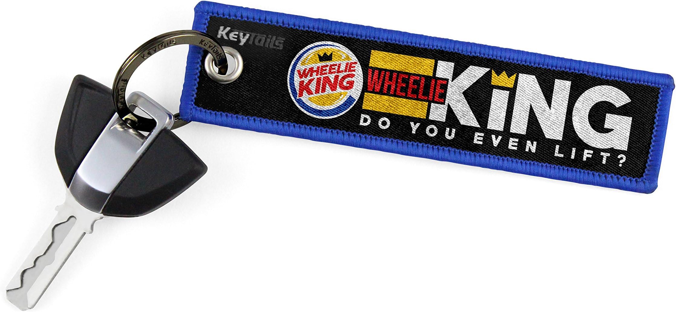 KEYTAILS Keychains, Premium Quality Key Tag for Motorcycle, Scooter, ATV, UTV [Wheelie King]