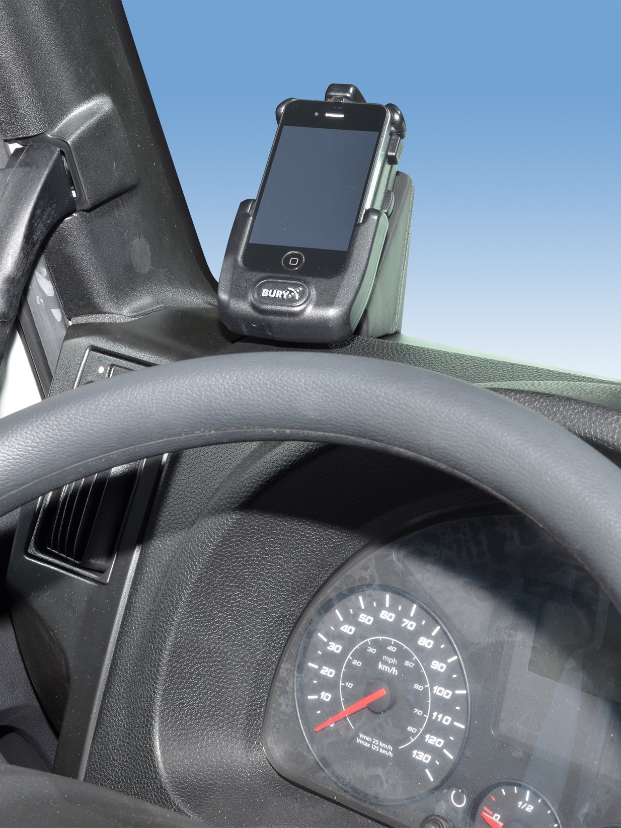 Kuda Telefonconsole (LHD) for Iveco EUROCAR 2016 Onwards Artificial Leather Black