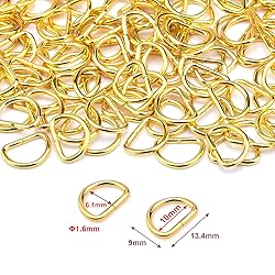 100 Pack Mini D-Ring 3/8" Dee Rings Small Metal
