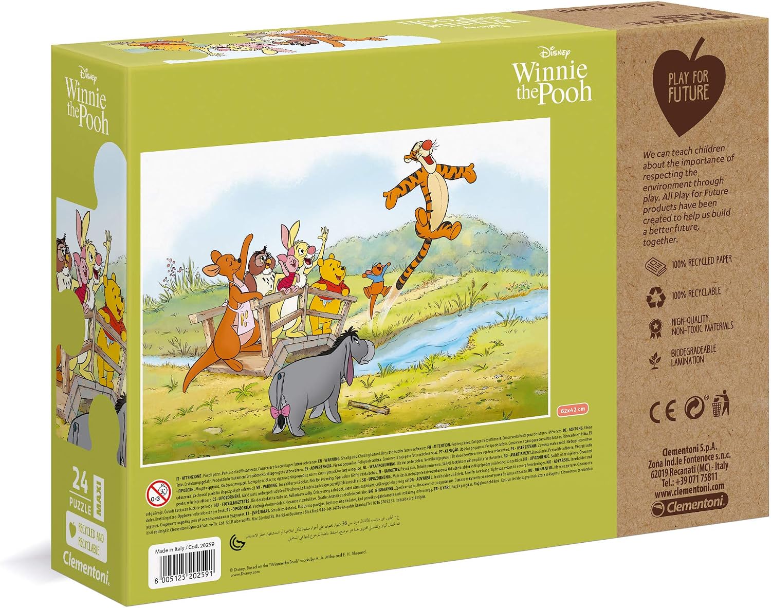 Clementoni 20259 Winnie The Pooh-24 Maxi Pieces-Made in Italy-100% ...