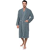 TowelSelections Mens Robe 100% Cotton Terry Cloth Towel Bathrobe Calf Length Shower Bath Robe for Men