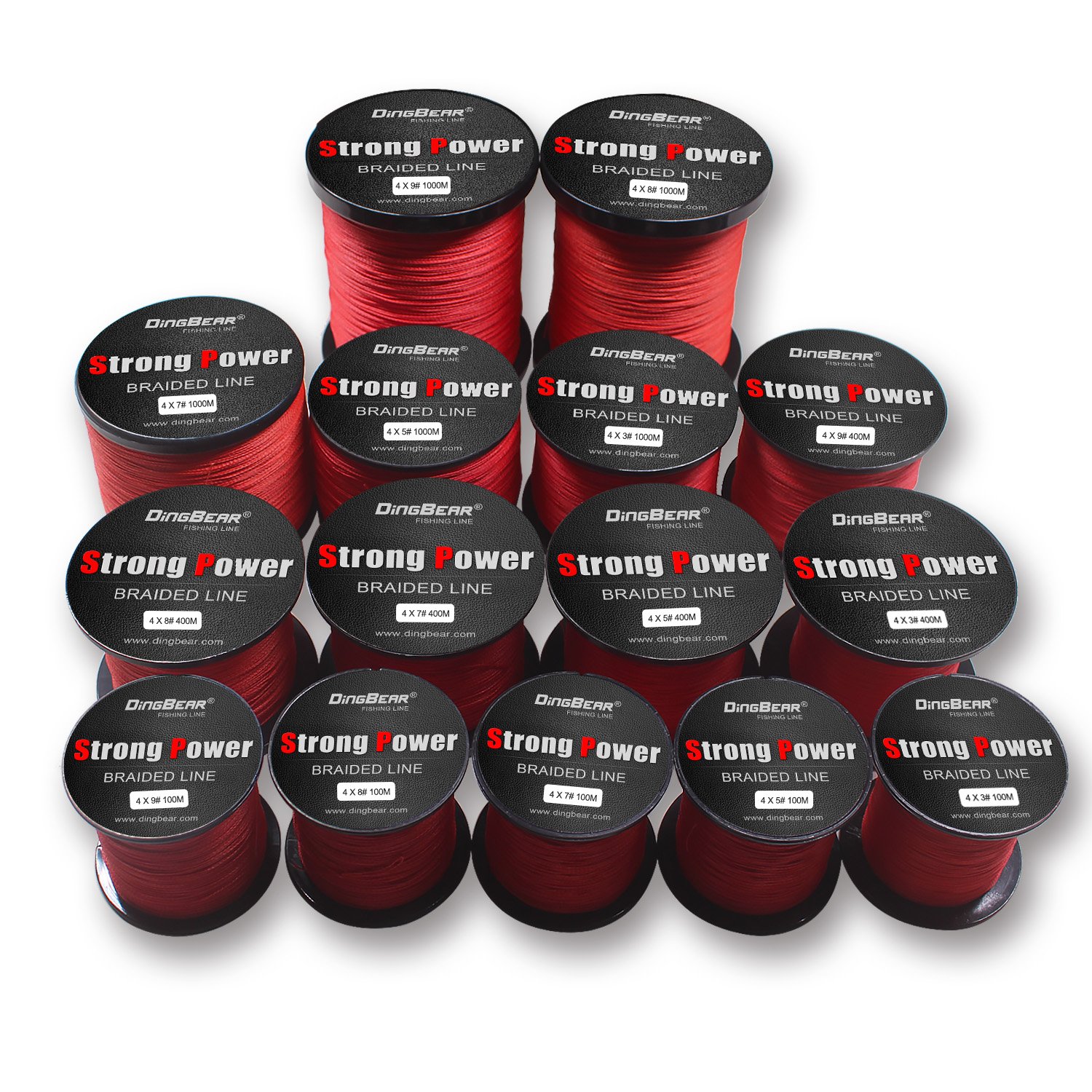 Dingbear 437Yd/400m 105LB/0.50mm Red Super Strong Pull Generic Braided Fishing Line Kite Line Woven Network Cable Cast Super Strength Fishing Line