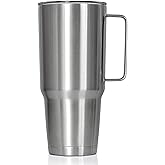 Maxam XPAC 64 Ounce Double Vacuum Wall Stainless Steel Vacuum Insulated Tumbler with Lid and Handle, Fits in a 4 Inch Wide Car Beverage Holder