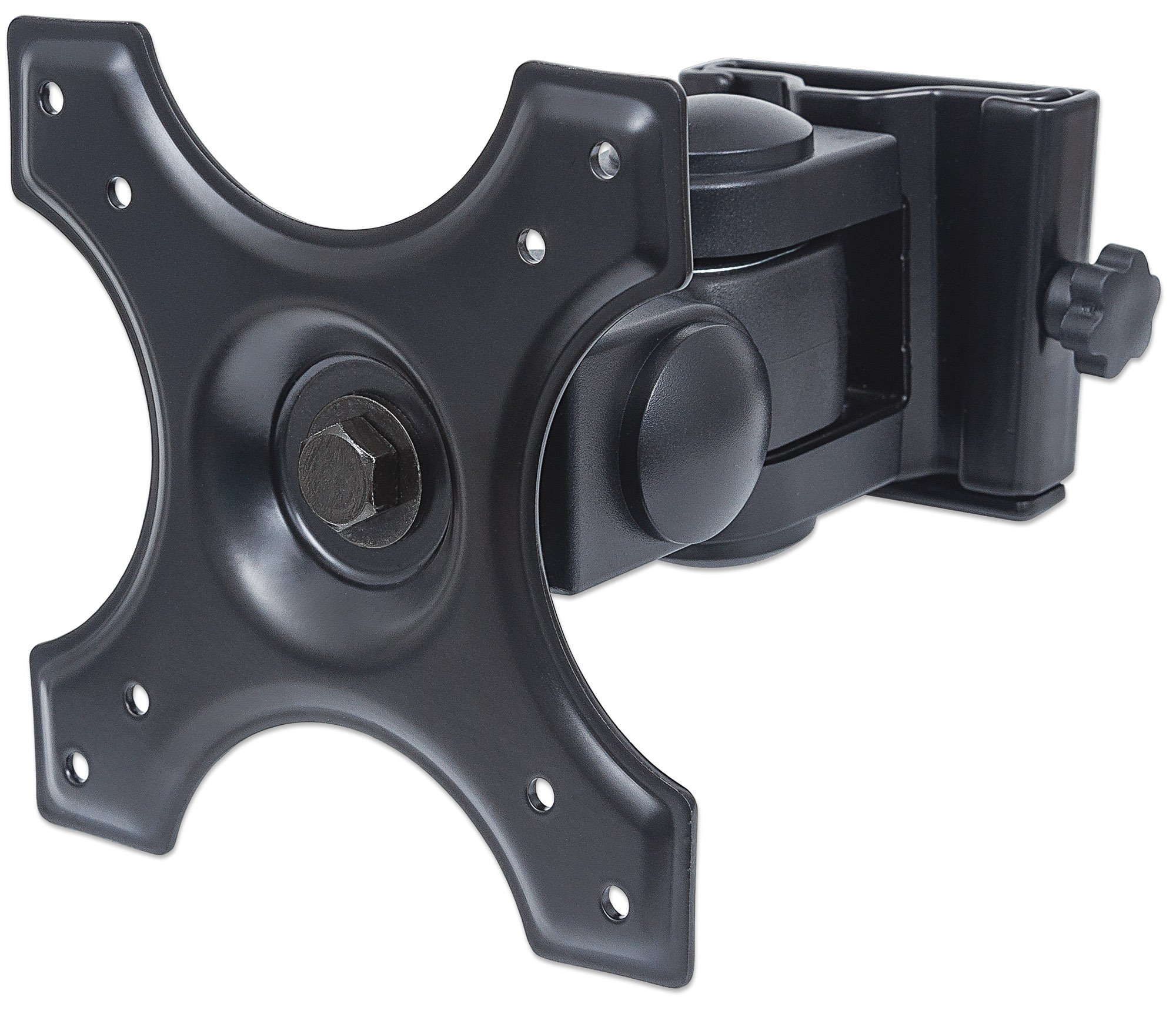 Manhattan TV & Monitor Mount, Wall, Tilt and Swivel, 1 screen, Screen Sizes: 13-27", Black, VESA 75x75 to 100x100mm, 12kg, Swivel with 2 pivots, — image 1