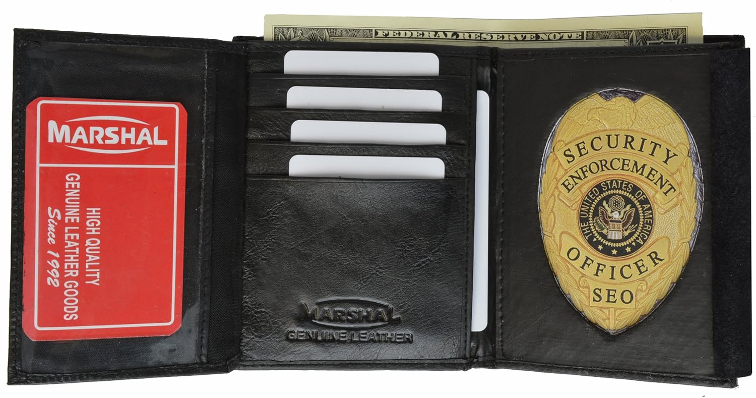 Marshal Tri Fold Police Wallet with Oval Badge Holder at Amazon Men’s