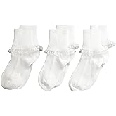 Jefferies Socks Girl's Simplicity Lace Socks 3 Pair Pack