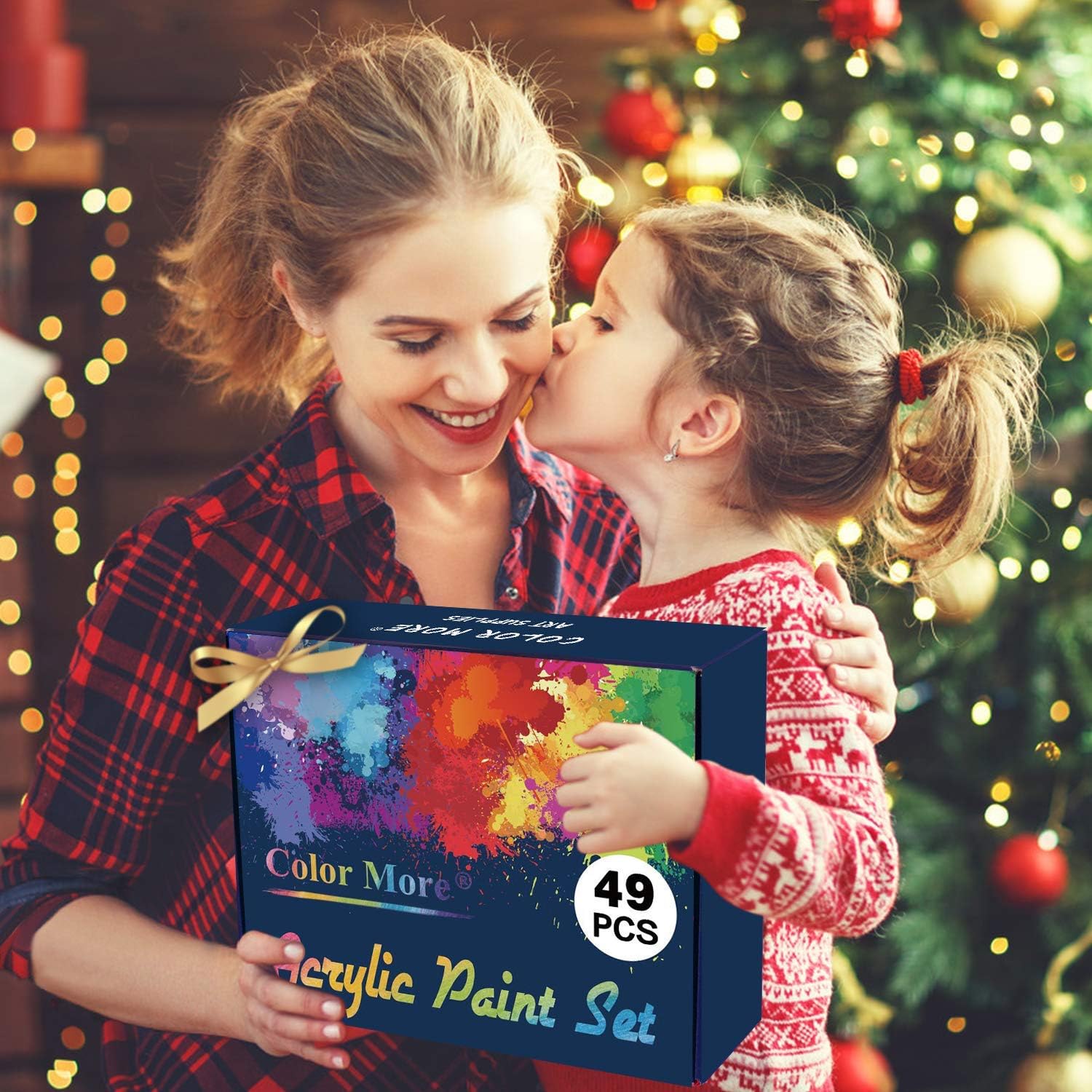 Acrylic Paint Set, 49 Piece Painting Supplies Set, Includes 24 Acrylic Paints, 16 Painting Brushes with Case, Paint Knife, Art Sponge and Canvas, Palette- Deluxe Acrylic Paint Kit for Artists, Students