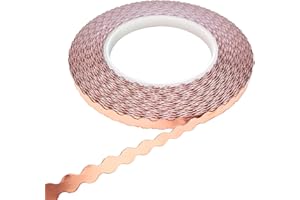 ARTIMUSES Double Edged Scalloped Copper Foil Tape for Stained Glass, DIY Handicrafts, Crafting (Large Scalloped)