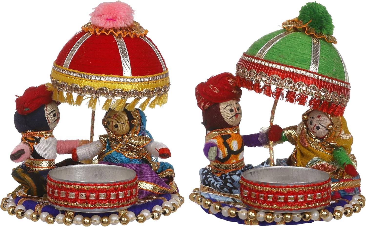 Buy JH Gallery Rajasthani Dolls Umbrella Chatra Tealight Candle Holder