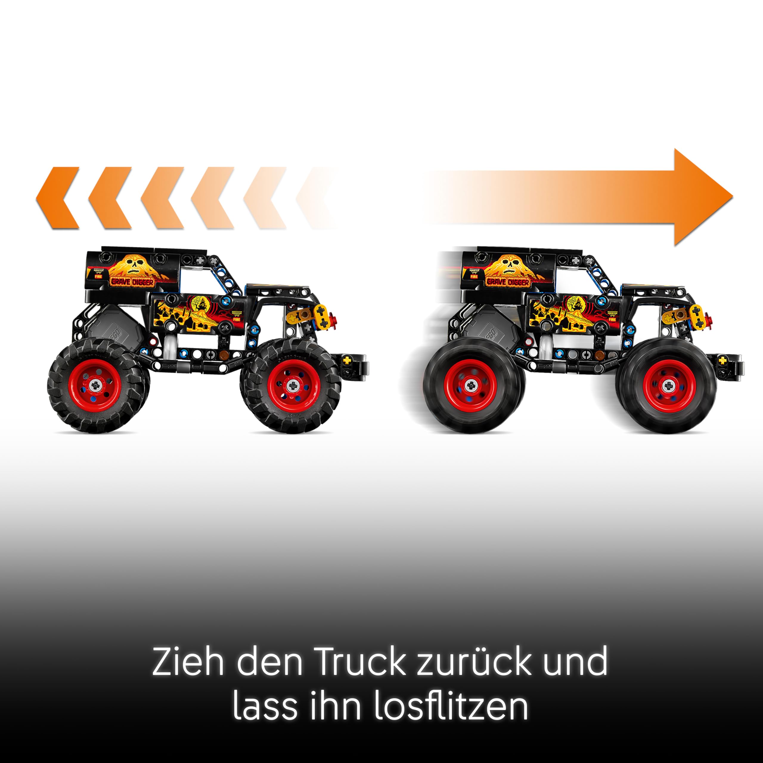 LEGO Technic Monster Jam Grave Digger Feuer und EIS - Monstertruck Modellbau & Konstruktionsspielzeug mit Rückziehmotor - Spielzeug für Kinder, Mädchen & Jungen - Geschenke für Kinder - 42219 3