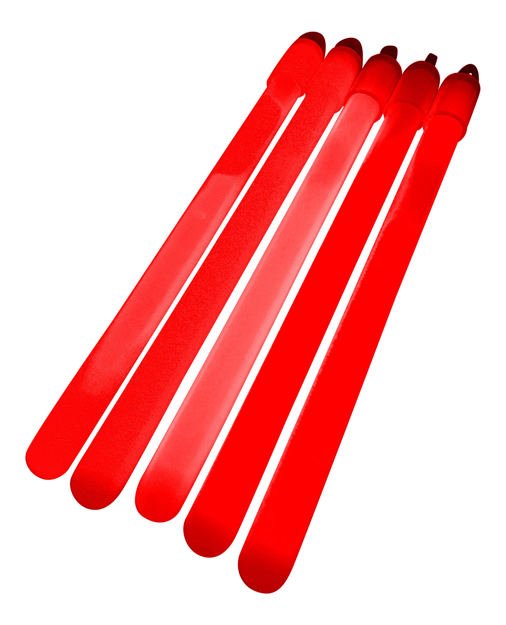 Glowtopia 6 inch Glow Sticks/Glow Batons (1cm thick) - Premium Glowsticks (Red, 25 Pack)