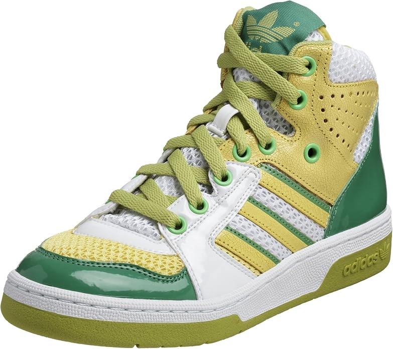 Amazon.com | adidas Originals Women's Instinct Hi Sneaker, White/Yellow/Lime, 10.5 M | Fashion 