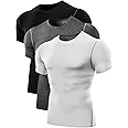 NELEUS Men's 3 Pack Athletic Compression Base Layer Workout Shirt