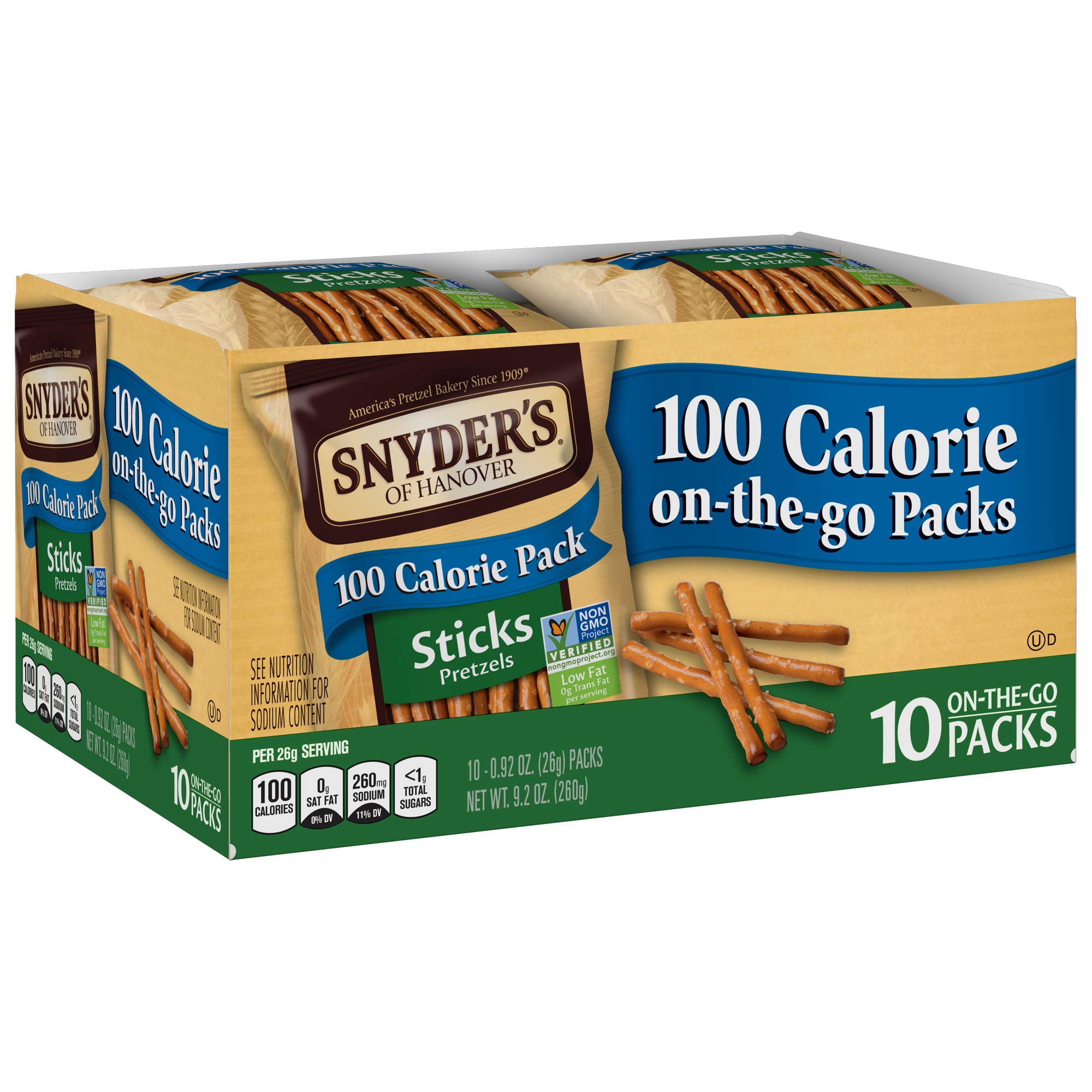 Snyder's of Hanover Pretzel Sticks, 100 Calorie Individual Packs (10