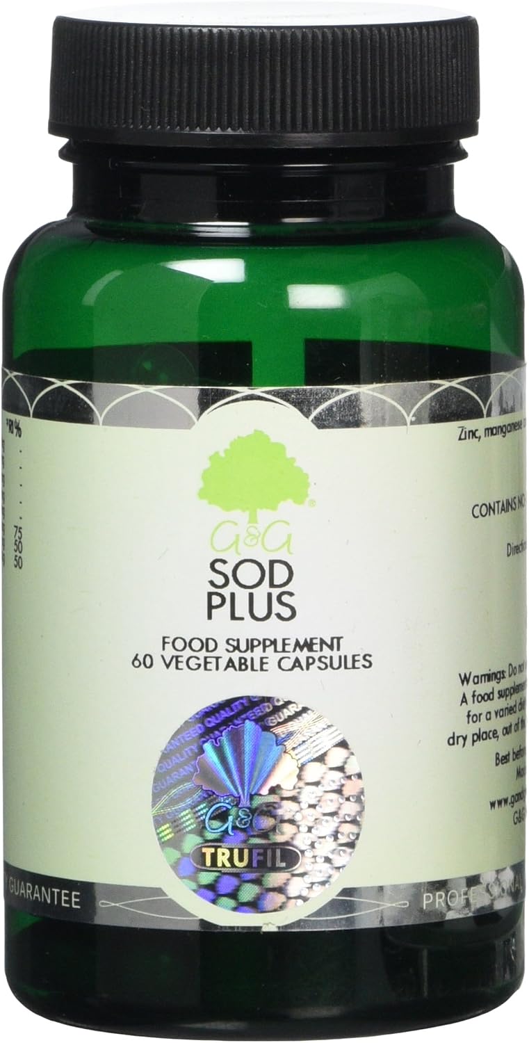 SOD Plus (Superoxide Dismutase) Capsules 275mg, Antioxidant Blend with NAC, L-Glutathione, Zinc, Manganese and Copper
