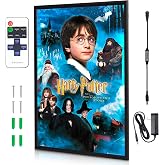 LED Backlit Movie Poster Frame 27x40 Cinema Light Box for Theater Room | Even LED Backlighting, Full-Size 27x40 Fit, Premium Theater Look, Quick Poster Swaps, Remote Dimmer, Black Aluminum Frame