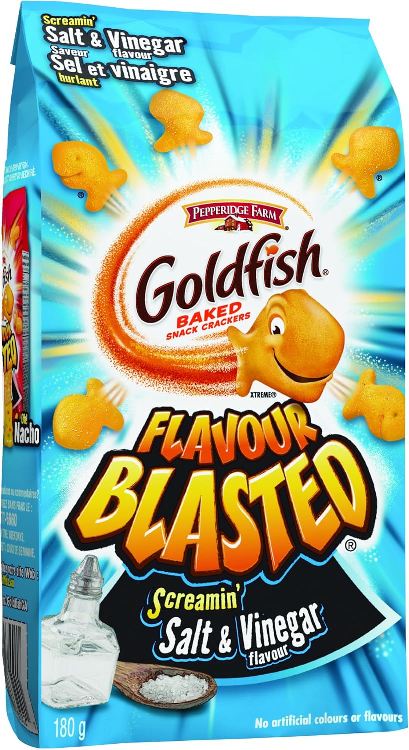 Goldfish Flavour Blasted Screamin' Salt & Vinegar Crackers, 180g