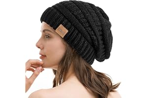REDESS Slouchy Beanie Hat for Men and Women Winter Warm Chunky Soft Oversized Cable Knit Cap