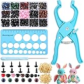 Weysat 755 Pcs Safety Eye Tool for Adult Crocheting Gifts Auxiliary Tool for Attaching Safety Eyes and Noses for 10-30mm Stuffed Animals Amigurumi Handmade Craft Doll Making Supplies(Blue)