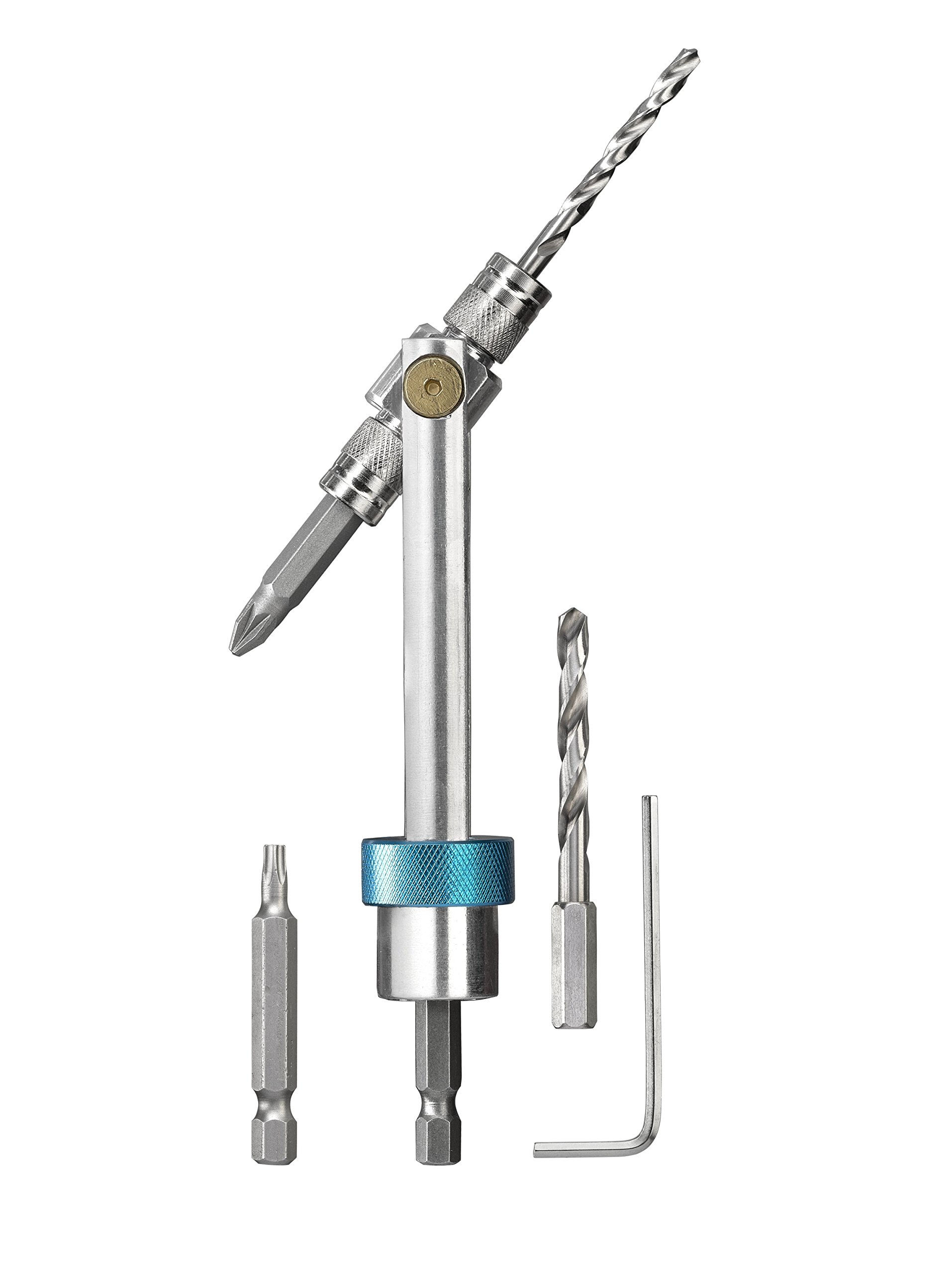 kwb Quick Flip 2-in-1 Drill and Bit Holder Set, 4 HSS Drills, T20 Torx Bit, PZ2 Bit, 1/4" Hex Shank, Time-saving Tool for Garden, Furniture, and Mounting
