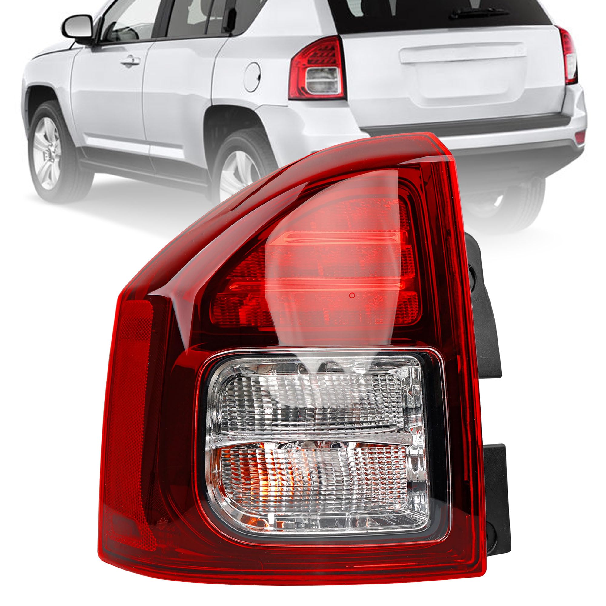 Photo 1 of **CORNERS ARE A LITTLE DAMAGED**Misakomo Taillights Assembly for 2014 2015 2016 2017 JEEP Compass - LED Taillights Replaces 5272909AA 5272909AB CH2800204 - Tail Lamp Rear Left Driver Side LH