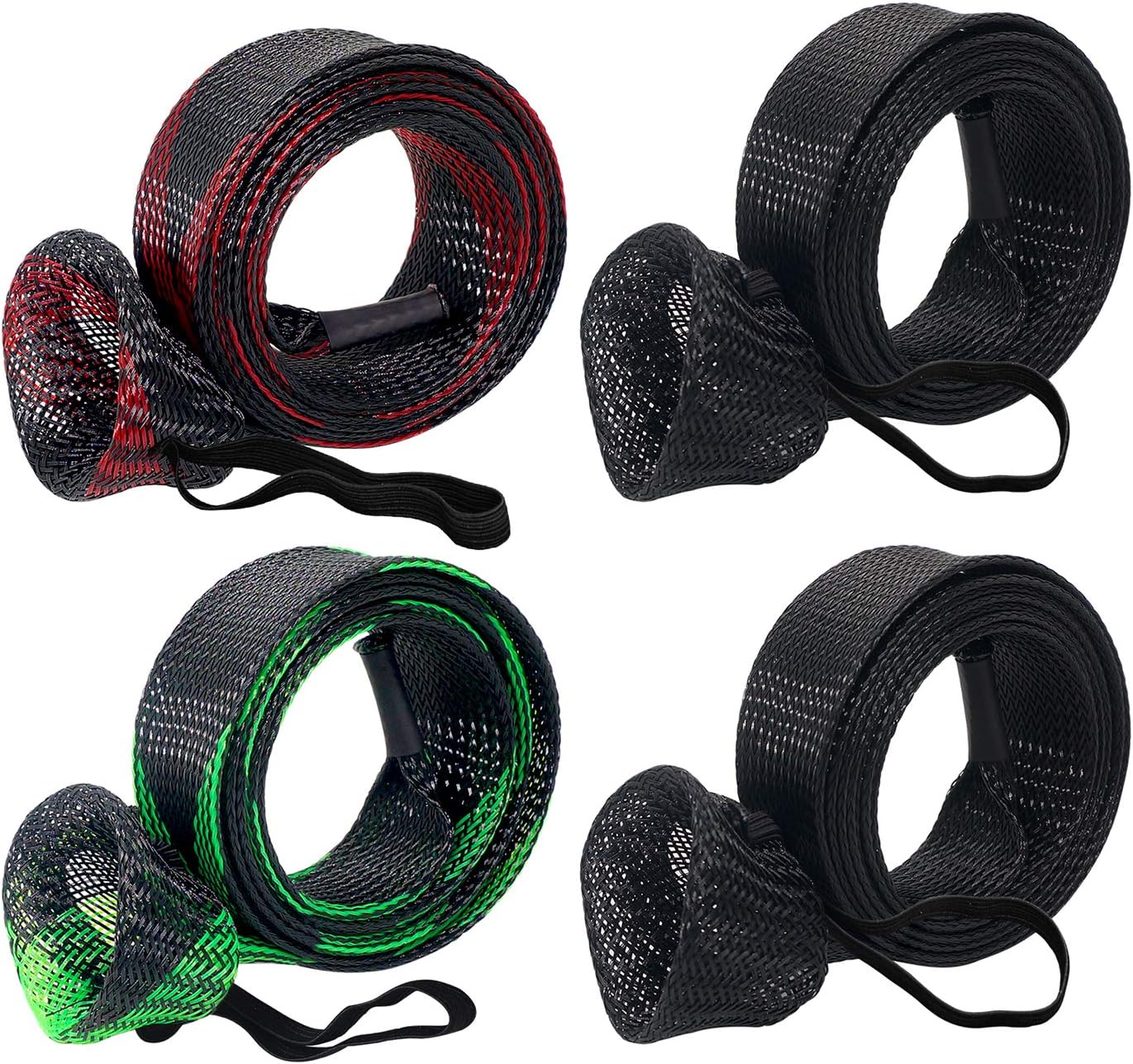 BeeTwo Fishing Rod Cover, 4 Pack Fishing Rod Sleeve Sock Pole Glove