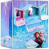 Get Trend Disney Frozen Musical Jewelry Box for Girls with Mirror, Drawers, and Wind Up Music, Jewelry Organizer for Rings, Charms, Gifts for Girls (Lilac Frozen)