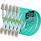 VANDESAIL LC to LC Fiber Patch Cable | Multimode OM3 10G Gigabit Fiber Optical Patch Cables Duplex 50/125&mu;m LSZH 1M 5Pack