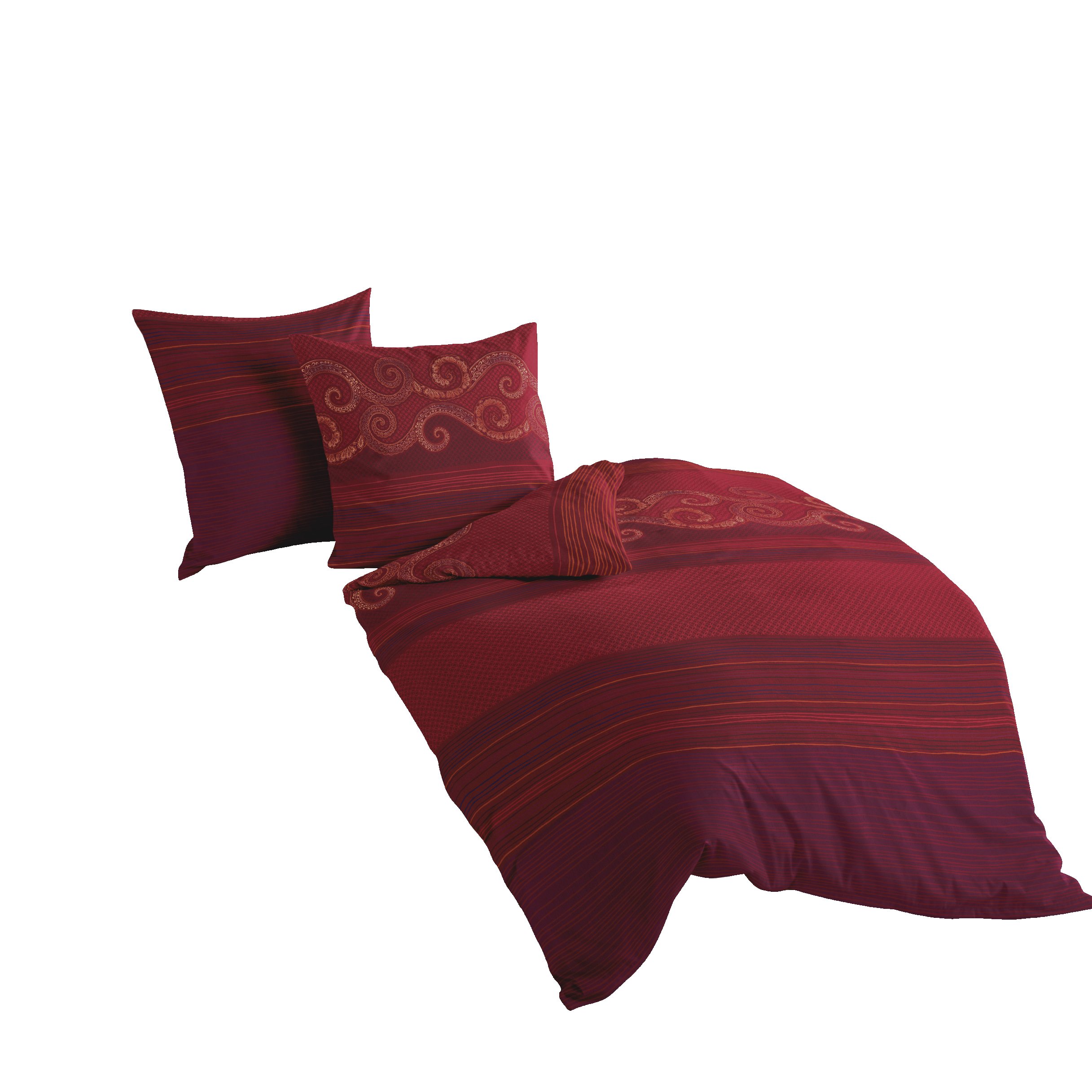 Bierbaum 4429 Maco Satin Bed Linen 200 x 200 cm and 2 x 80 x 80 cm Made in Germany Red 04 — image 1