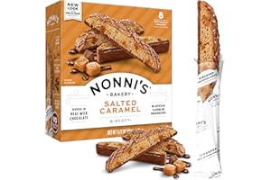 Nonni's Salted Caramel Biscotti Italian Cookies - Biscotti Individually Wrapped Cookies - Italian Biscotti Cookies w/Rich Milk Chocolate & Sea Salt - Kosher - 6.72 oz