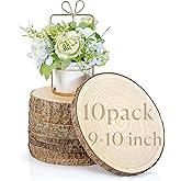 10 Pcs Wood Slices for Centerpieces Large Natural Round Wood Discs for Table Decor Rustic Wedding