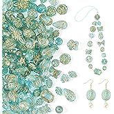 Magibeads 90Pcs Assorted Acrylic Beads Random Flower Heart Bow Round Kandi Beads Light Green Loose Spacer Beads for DIY Crafts Friendship Bracelets Earring Jewelry Making Supplies