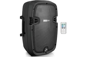 Powered Active PA System Loudspeaker Bluetooth with Microphone - 8 Inch Bass Subwoofer Stage Speaker Monitor Built-in USB for