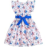 Rosibel Toddler Girls Dress Kids Ruffles Sleeveless Casual Dresses Little Girls Summer Beach Sundress 2-7Y
